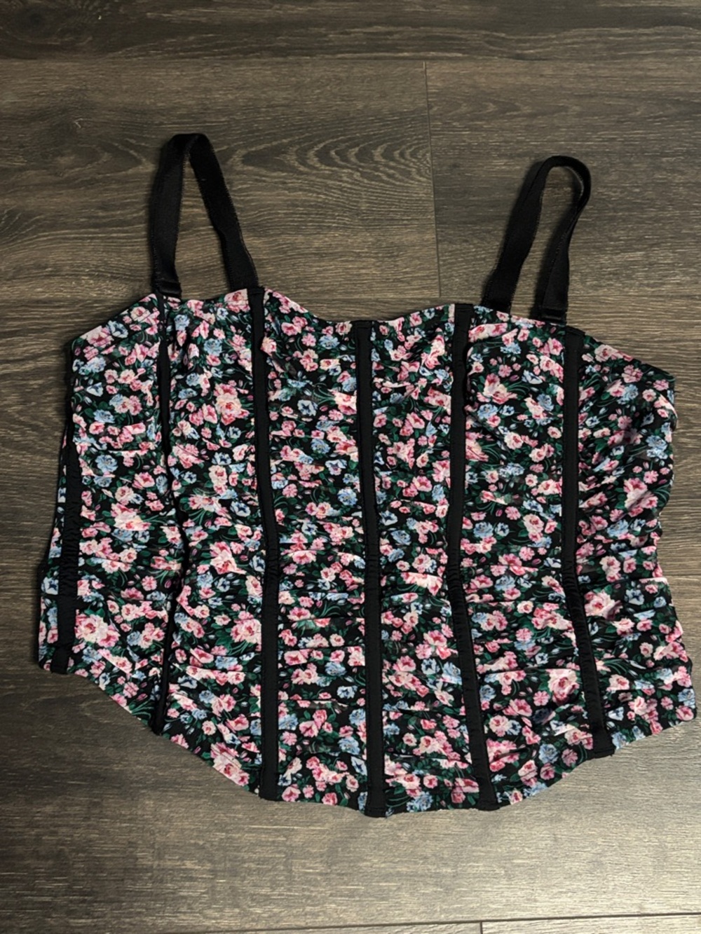 Torrid Corset Top with Pink & Green Floral